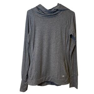 GapFit Grey Cowl Neck Long Sleeve Athleisure Top Women‎ Size Medium
